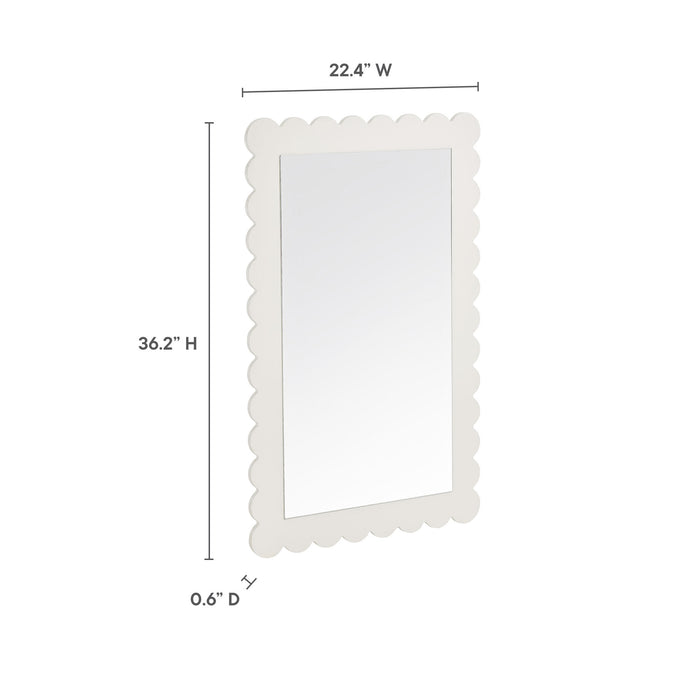 Emmeline Scalloped Rectangle Wall Mirror by Modway