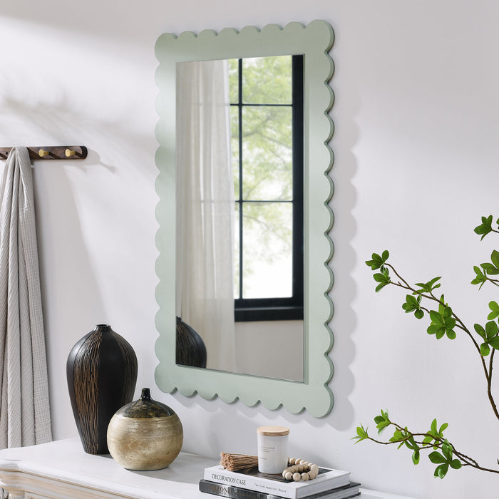 Emmeline Scalloped Rectangle Wall Mirror by Modway