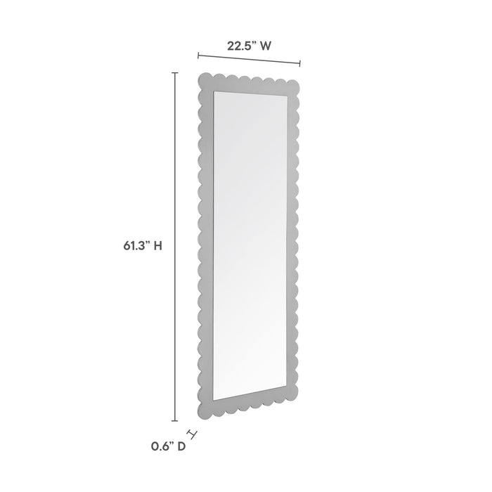 Emmeline Scalloped Rectangle Floor Mirror by Modway