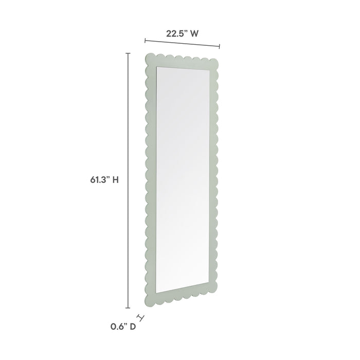 Emmeline Scalloped Rectangle Floor Mirror by Modway