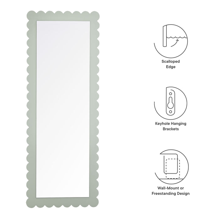 Emmeline Scalloped Rectangle Floor Mirror by Modway