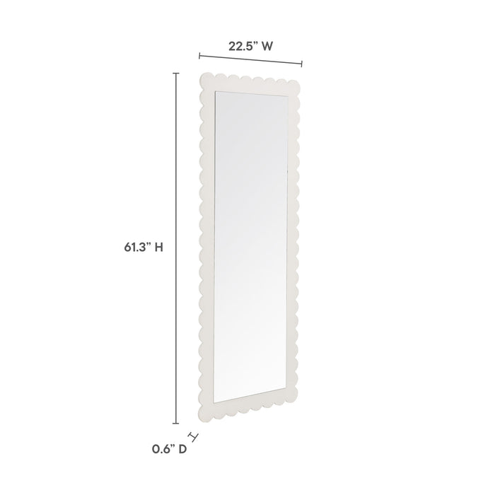 Emmeline Scalloped Rectangle Floor Mirror by Modway