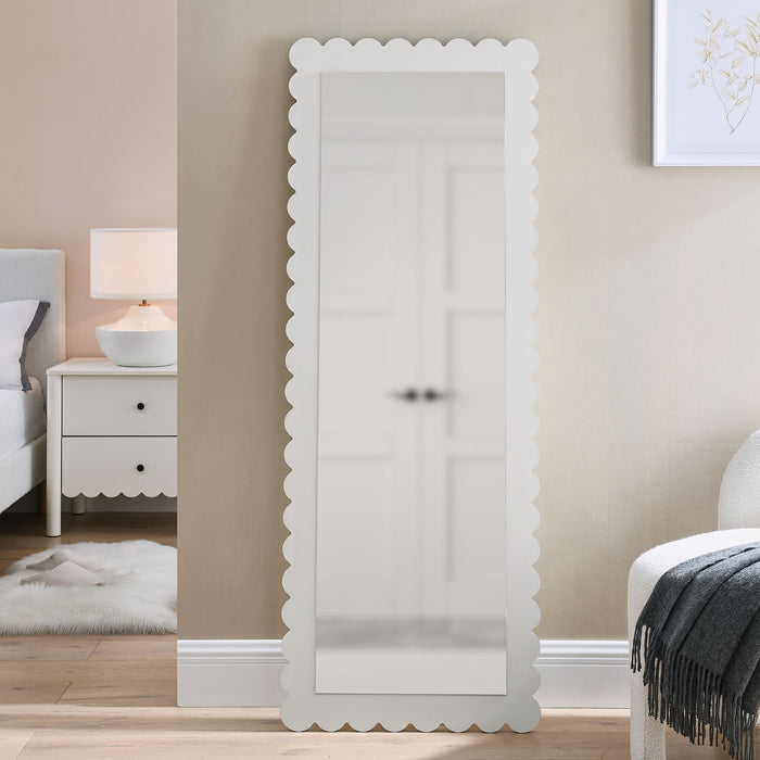 Emmeline Scalloped Rectangle Floor Mirror by Modway