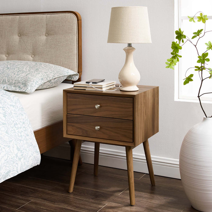 Ember Wood Nightstand With USB Ports by Modway