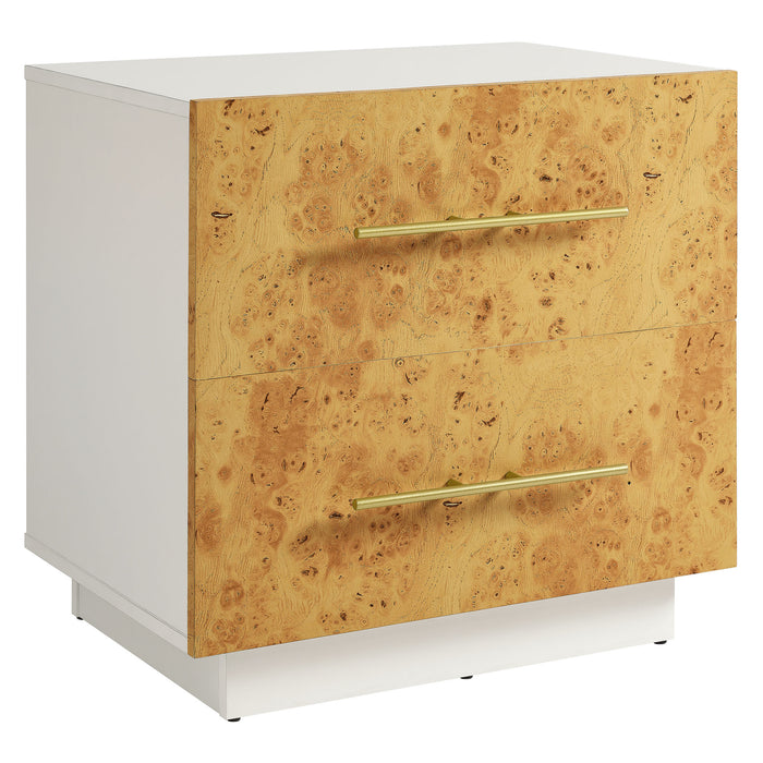 Abel 2-Drawer Burl Wood Nightstand by Modway