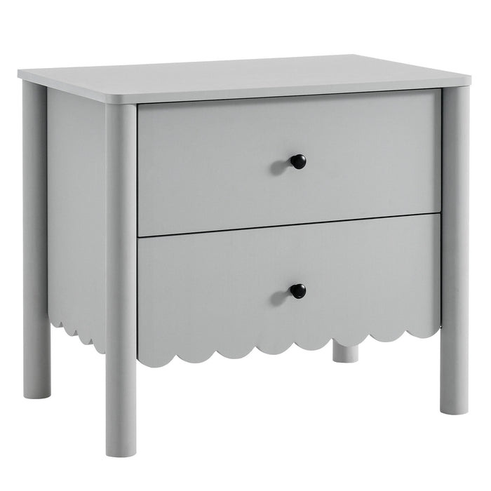 Emmeline Scalloped 2-Drawer Nightstand by Modway