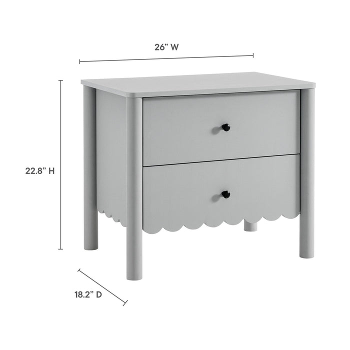 Emmeline Scalloped 2-Drawer Nightstand by Modway