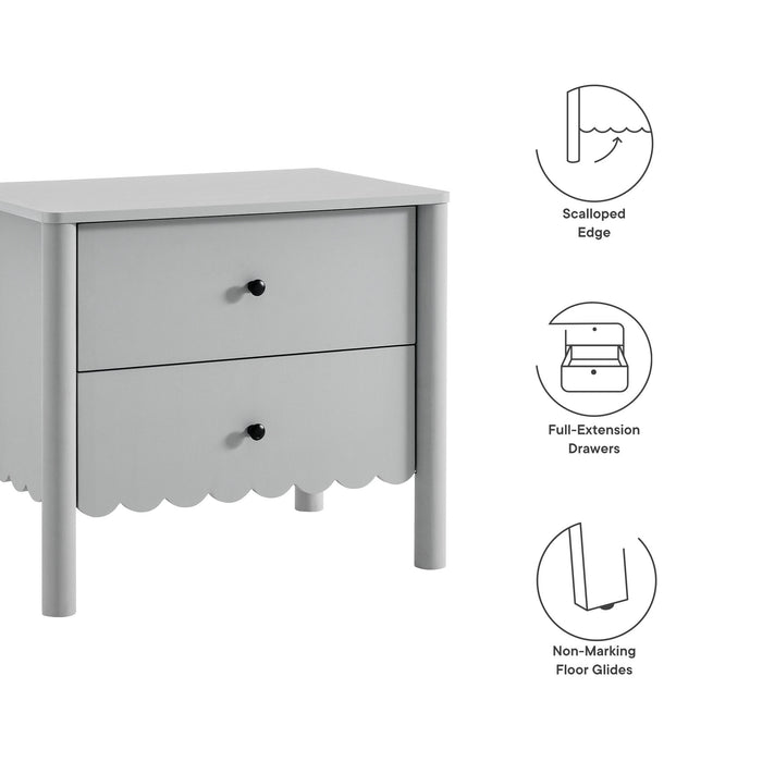 Emmeline Scalloped 2-Drawer Nightstand by Modway