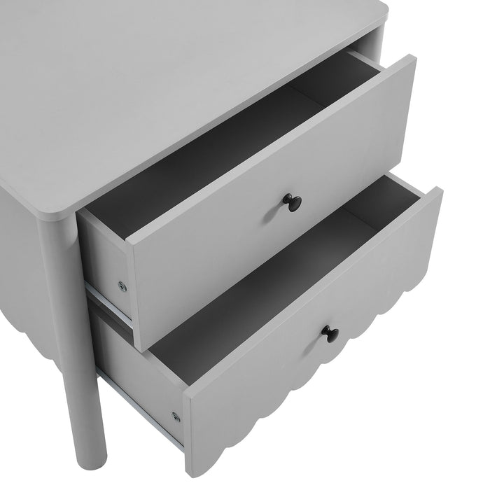 Emmeline Scalloped 2-Drawer Nightstand by Modway