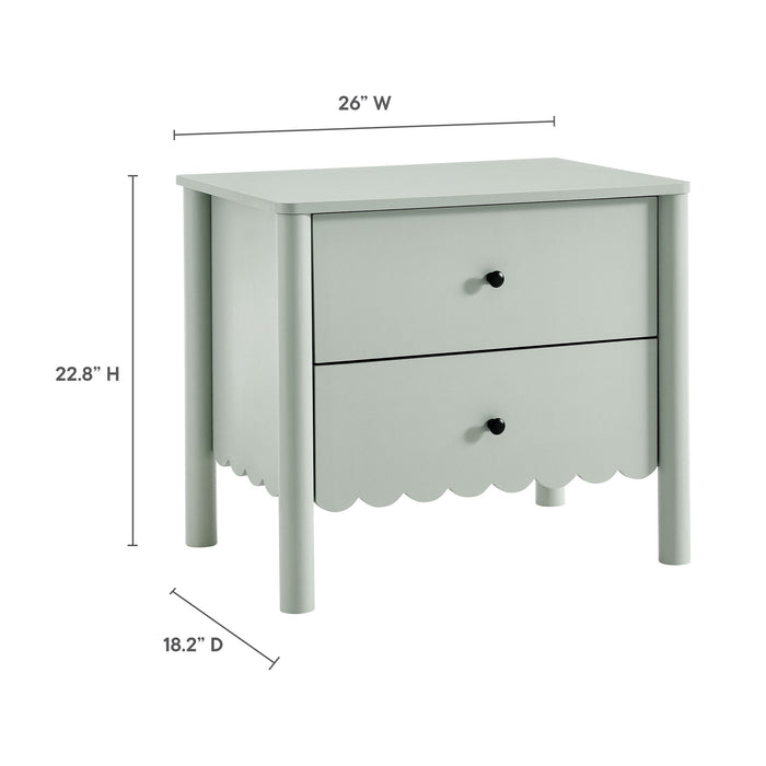 Emmeline Scalloped 2-Drawer Nightstand by Modway