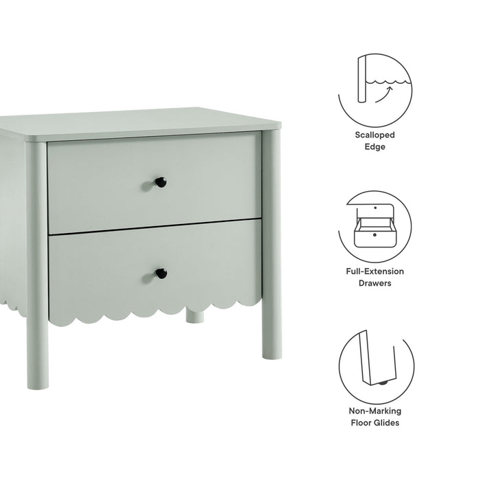 Emmeline Scalloped 2-Drawer Nightstand by Modway