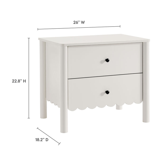 Emmeline Scalloped 2-Drawer Nightstand by Modway