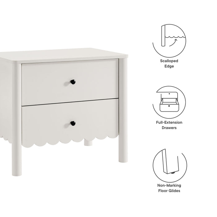 Emmeline Scalloped 2-Drawer Nightstand by Modway