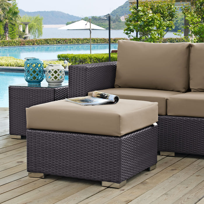 Convene Outdoor Patio Fabric Square Ottoman by Modway