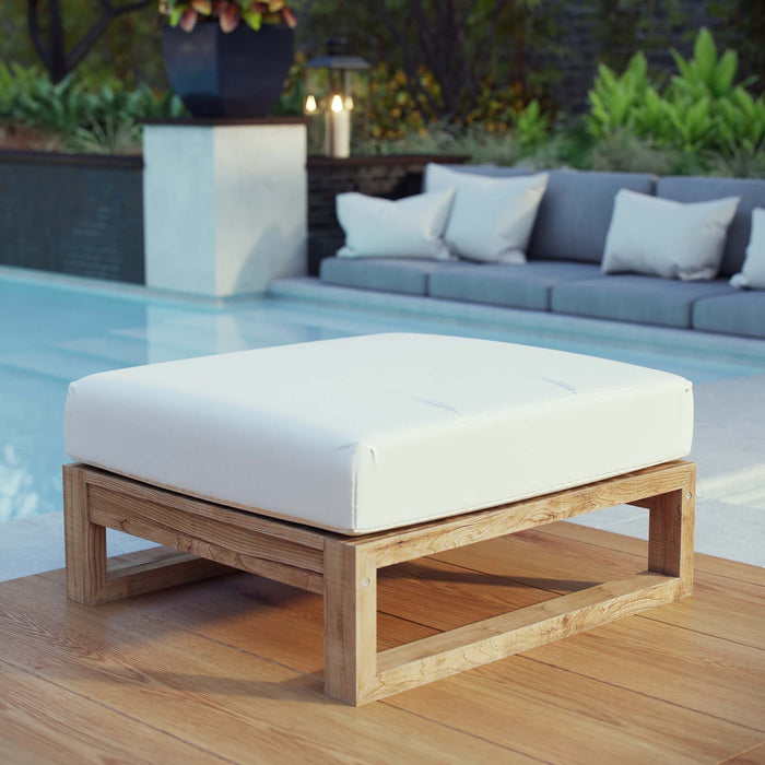 Upland Outdoor Patio Teak Ottoman by Modway