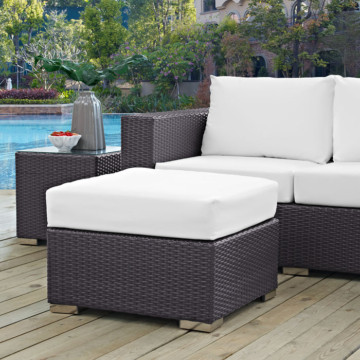 Convene Outdoor Patio Fabric Square Ottoman by Modway