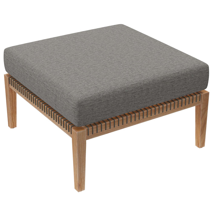 Clearwater Outdoor Patio Teak Wood Ottoman by Modway