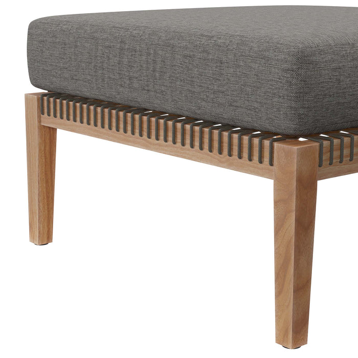 Clearwater Outdoor Patio Teak Wood Ottoman by Modway