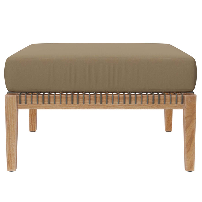 Clearwater Outdoor Patio Teak Wood Ottoman by Modway