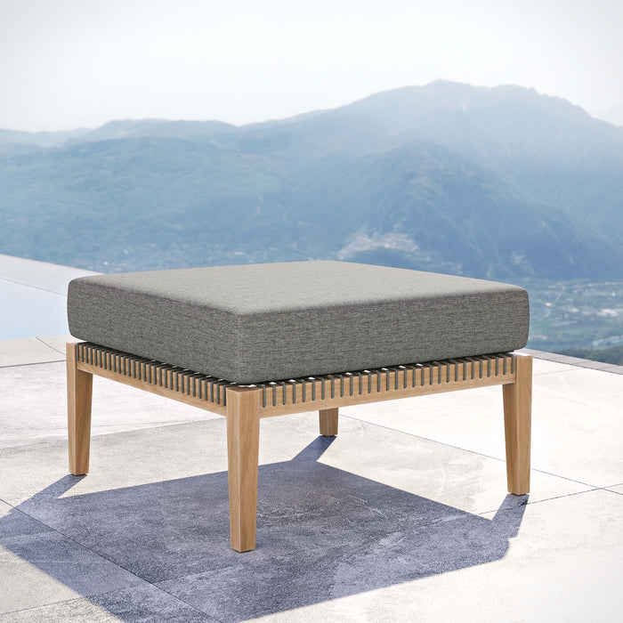 Clearwater Outdoor Patio Teak Wood Ottoman by Modway