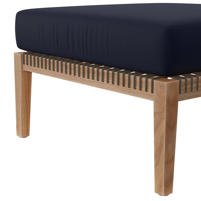 Clearwater Outdoor Patio Teak Wood Ottoman by Modway