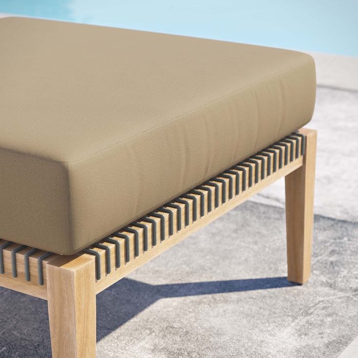 Clearwater Outdoor Patio Teak Wood Ottoman by Modway