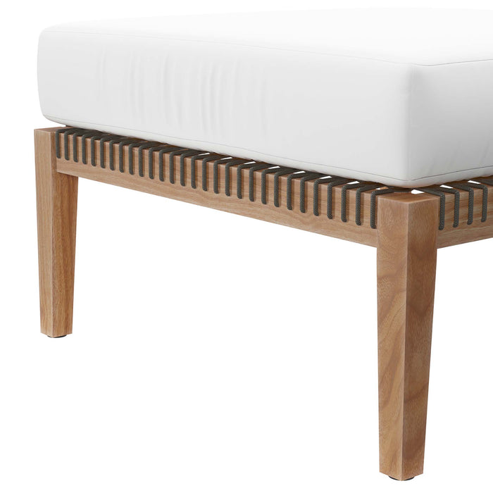 Clearwater Outdoor Patio Teak Wood Ottoman by Modway