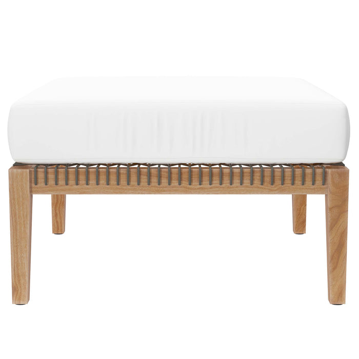 Clearwater Outdoor Patio Teak Wood Ottoman by Modway