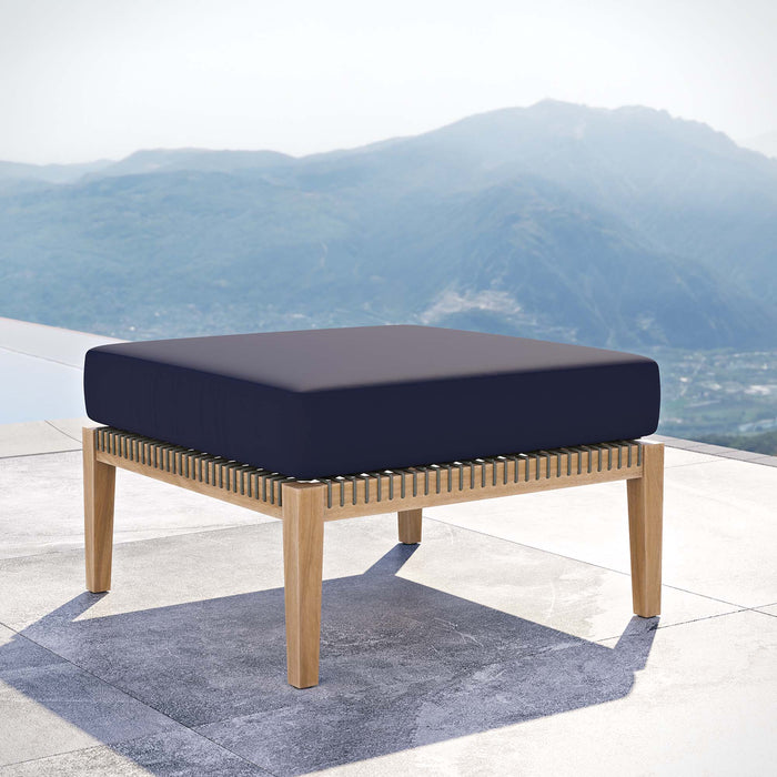 Clearwater Outdoor Patio Teak Wood Ottoman by Modway