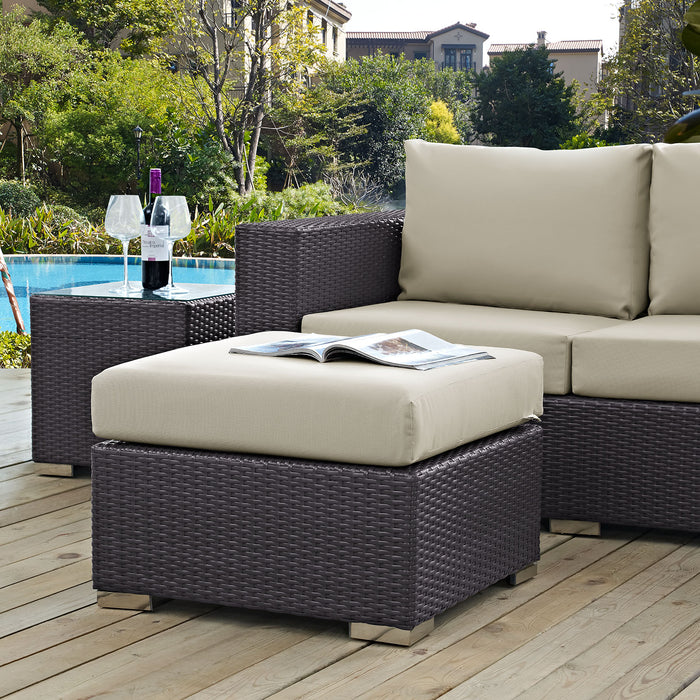 Convene Outdoor Patio Fabric Square Ottoman by Modway