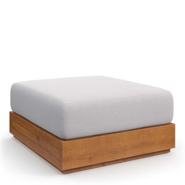 Tahoe Outdoor Patio Acacia Wood Ottoman by Modway