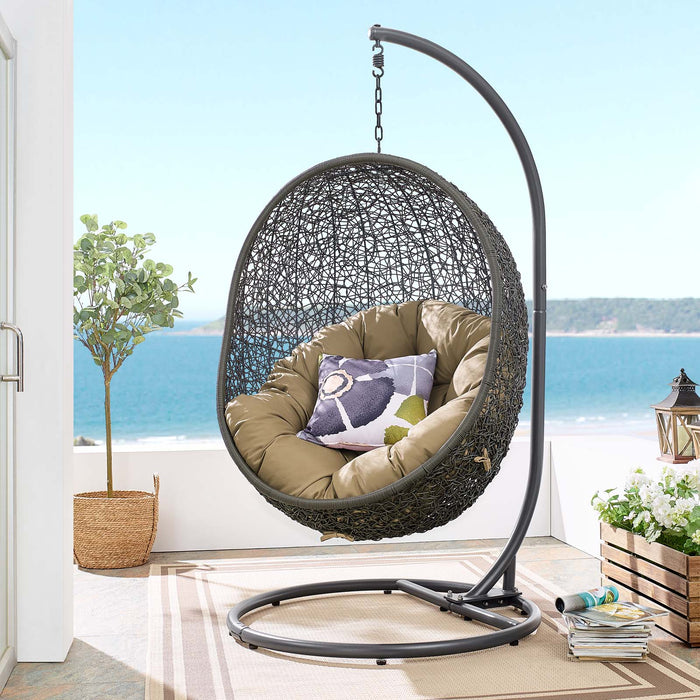 Hide Outdoor Patio Swing Chair With Stand by Modway