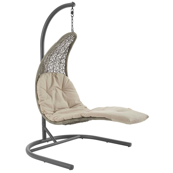 Landscape Hanging Chaise Lounge Outdoor Patio Swing Chair by Modway