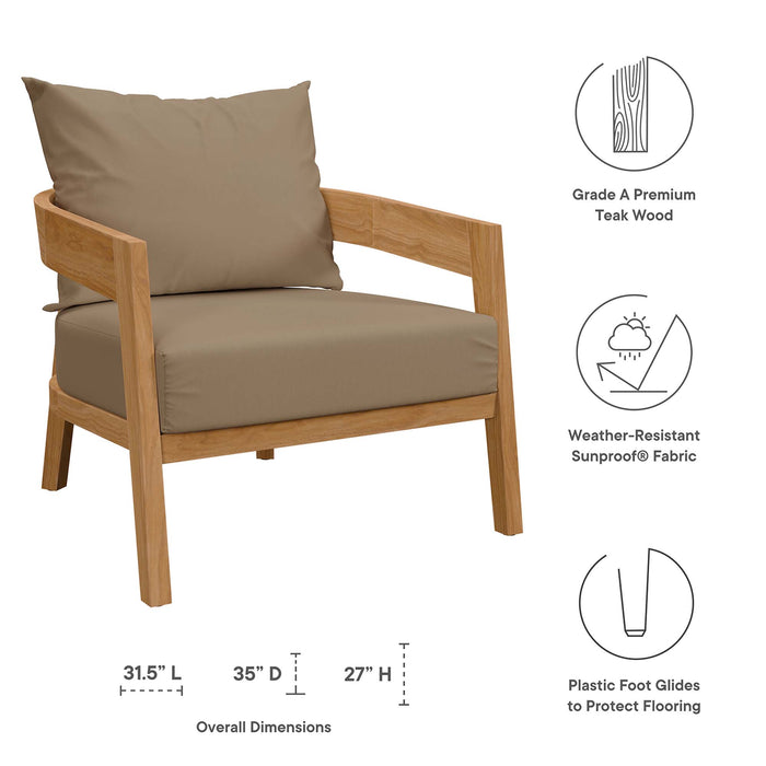 Brisbane Teak Wood Outdoor Patio Armchair by Modway