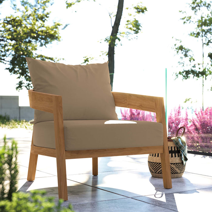 Brisbane Teak Wood Outdoor Patio Armchair by Modway