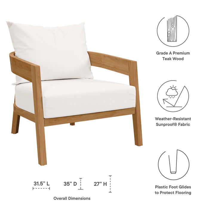 Brisbane Teak Wood Outdoor Patio Armchair by Modway