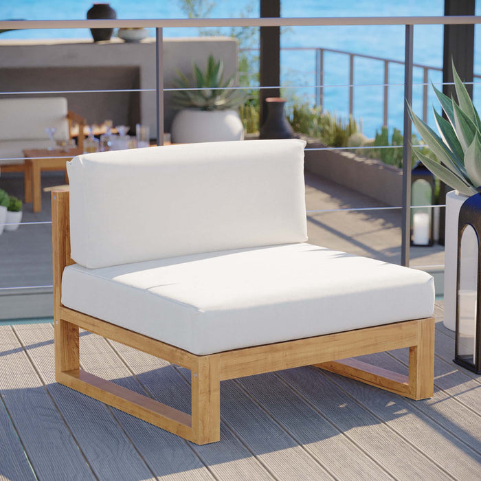 Upland Outdoor Patio Teak Wood Armless Chair by Modway