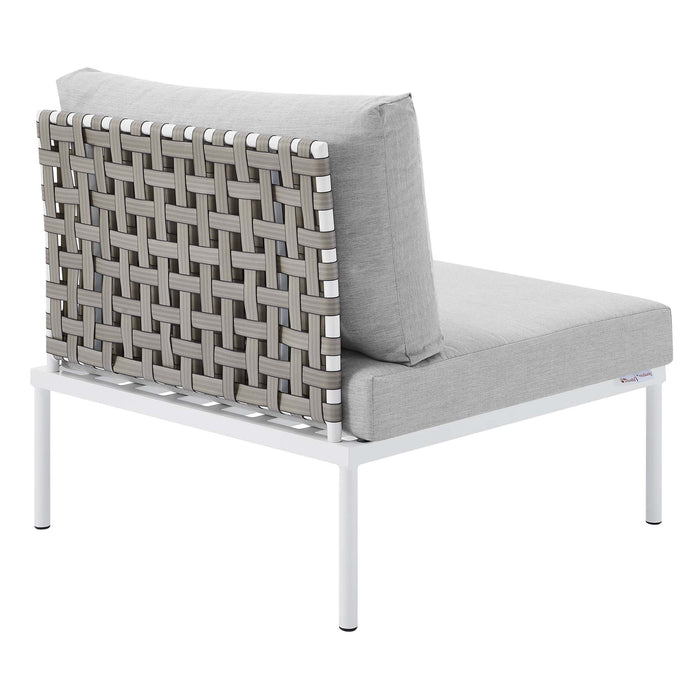 Harmony Sunbrella� Basket Weave Outdoor Patio Aluminum Armless Chair by Modway