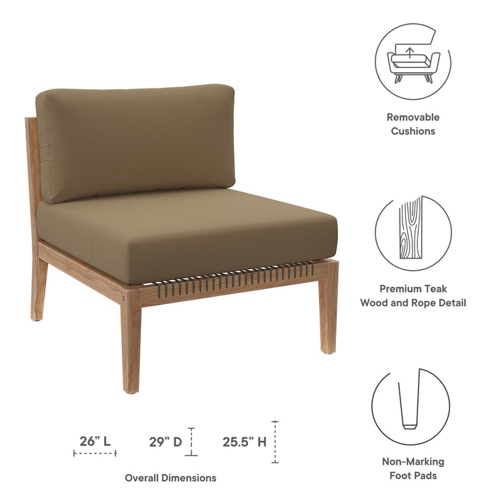 Clearwater Outdoor Patio Teak Wood Armless Chair by Modway