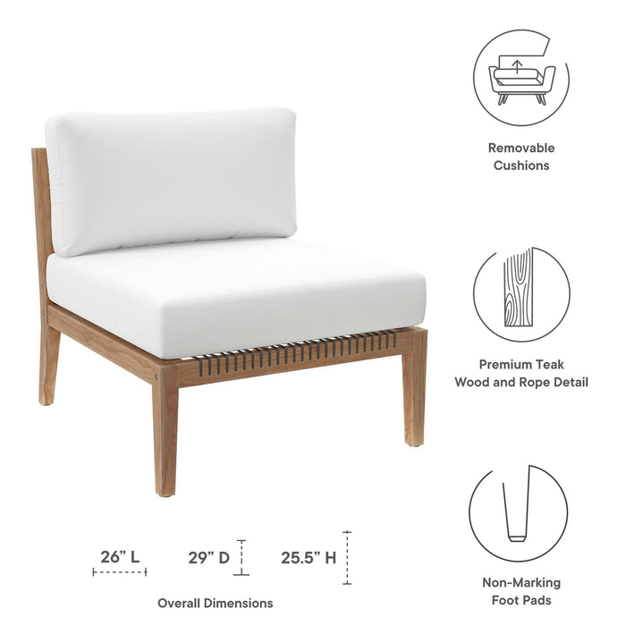 Clearwater Outdoor Patio Teak Wood Armless Chair by Modway