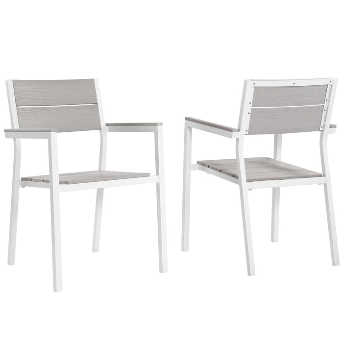 Maine Outdoor Patio Dining Armchair Set of 2 by Modway