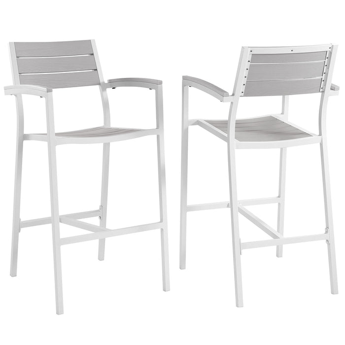 Maine Outdoor Patio Bar Stool Set of 2 by Modway