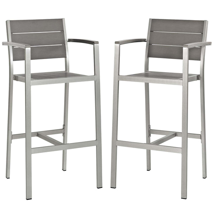 Shore Outdoor Patio Aluminum Bar Stool Set of 2 by Modway