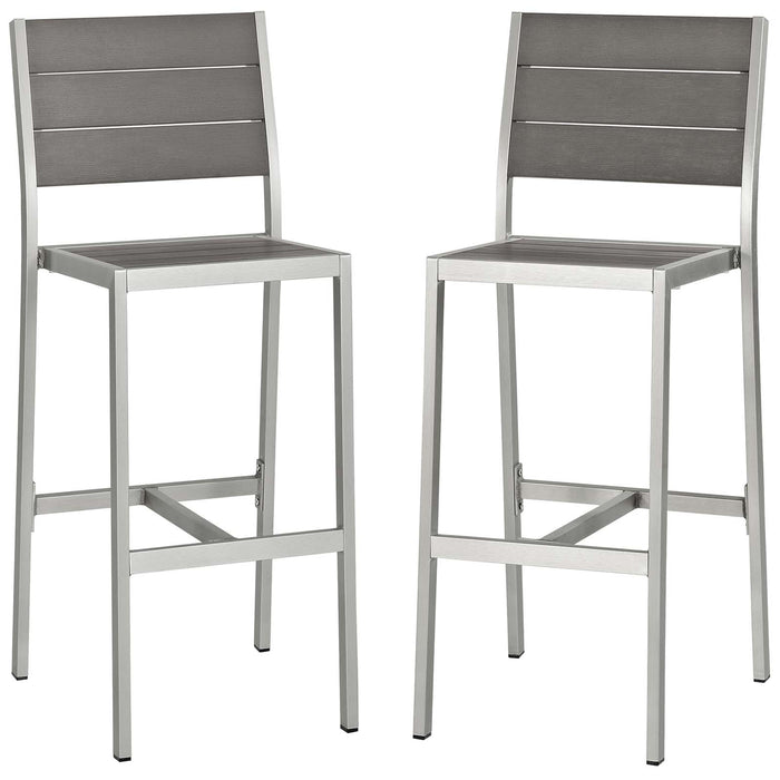 Shore Outdoor Patio Aluminum Armless Bar Stool Set of 2 by Modway