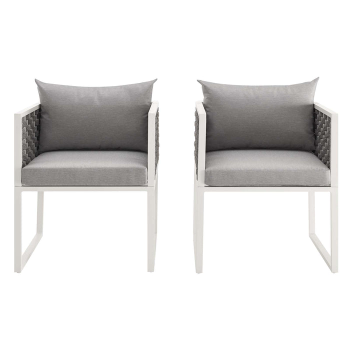 Stance Outdoor Patio Aluminum Dining Armchair Set of 2 by Modway