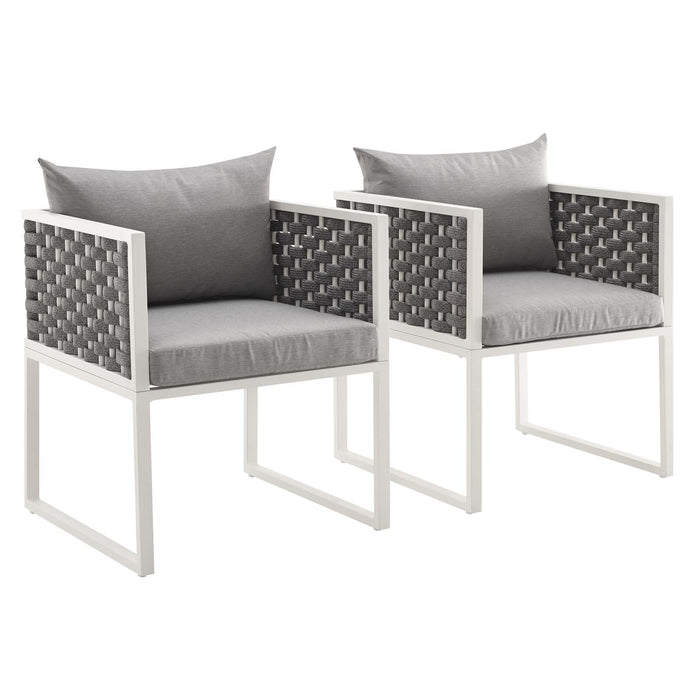 Stance Outdoor Patio Aluminum Dining Armchair Set of 2 by Modway