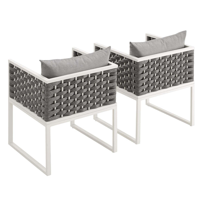 Stance Outdoor Patio Aluminum Dining Armchair Set of 2 by Modway