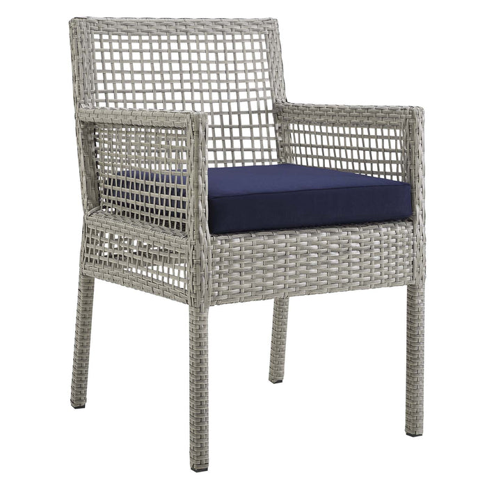 Aura Outdoor Patio Wicker Rattan Dining Armchair Set of 2 by Modway