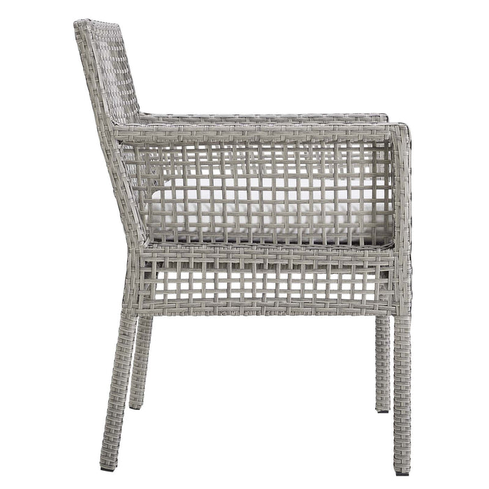 Aura Outdoor Patio Wicker Rattan Dining Armchair Set of 2 by Modway