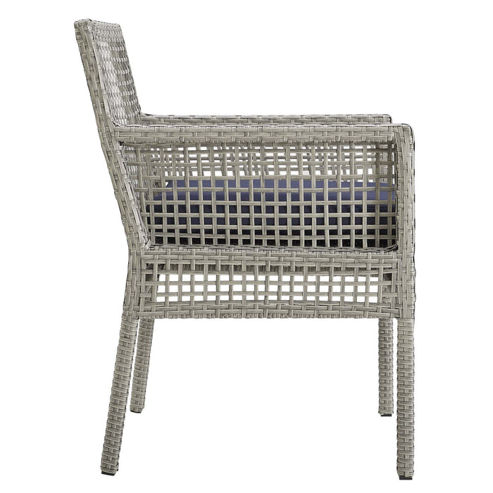 Aura Outdoor Patio Wicker Rattan Dining Armchair Set of 2 by Modway